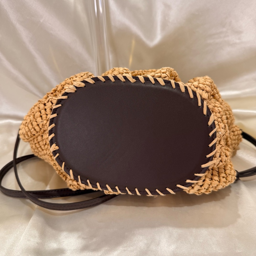 SOLD Zara Woven Basket Bag Crossbody Tan Raffia Easter Spring Vacation Beach - Picture 8 of 15